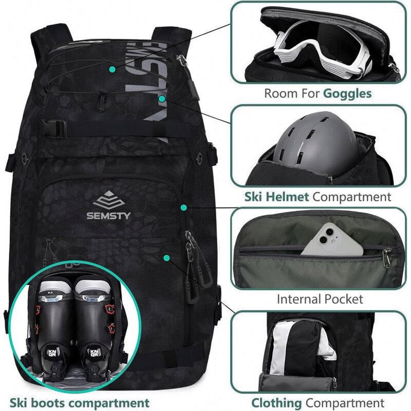 Ski Gear Boot Backpack - Manufacturer - Free Sample Personalized Waterproof Roller Skating Double Skis