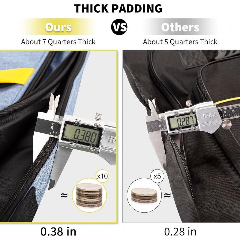 Guitar Gig Bag - Manufacturer - Free Sample Thick Padding Waterproof Adjustable Strap Black Back Hanger