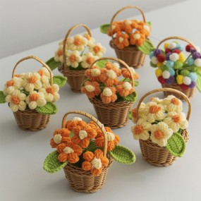 Crochet Flower Basket Manufacturer Handmade Decoration
