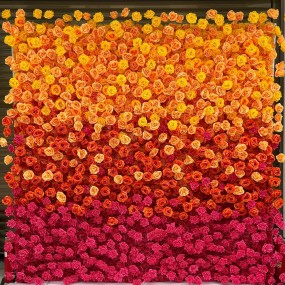 Gradient-colored Artificial Flower Wall Manufacturer Custom Design