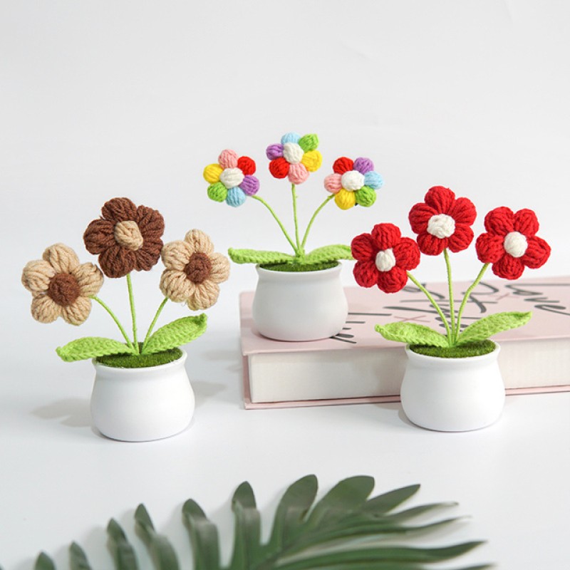 Mini Potted Flower Factory Handmade Decoration