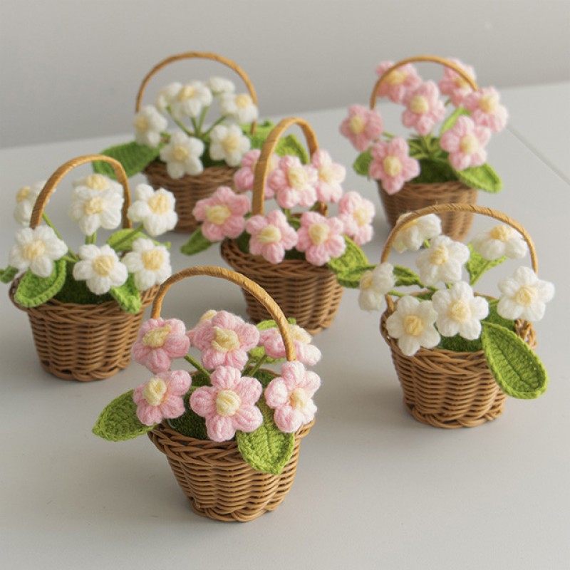 Crochet Flower Basket Manufacturer Handmade Decoration