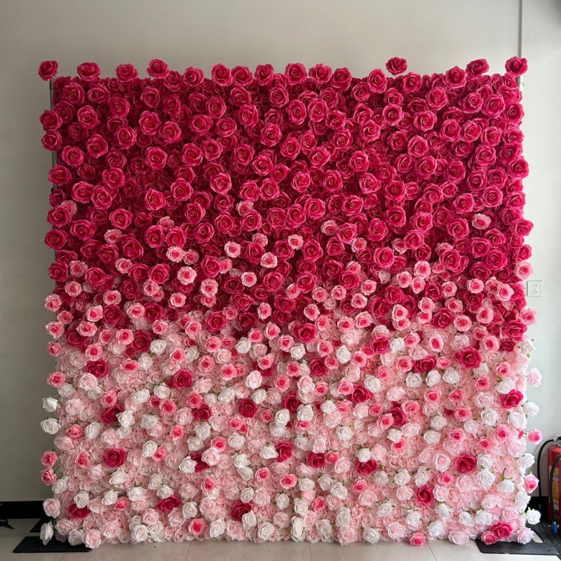Source Supplier Gradient Artificial Flower Wall Wedding Props