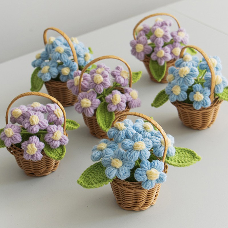 Crochet Flower Basket Manufacturer Handmade Decoration