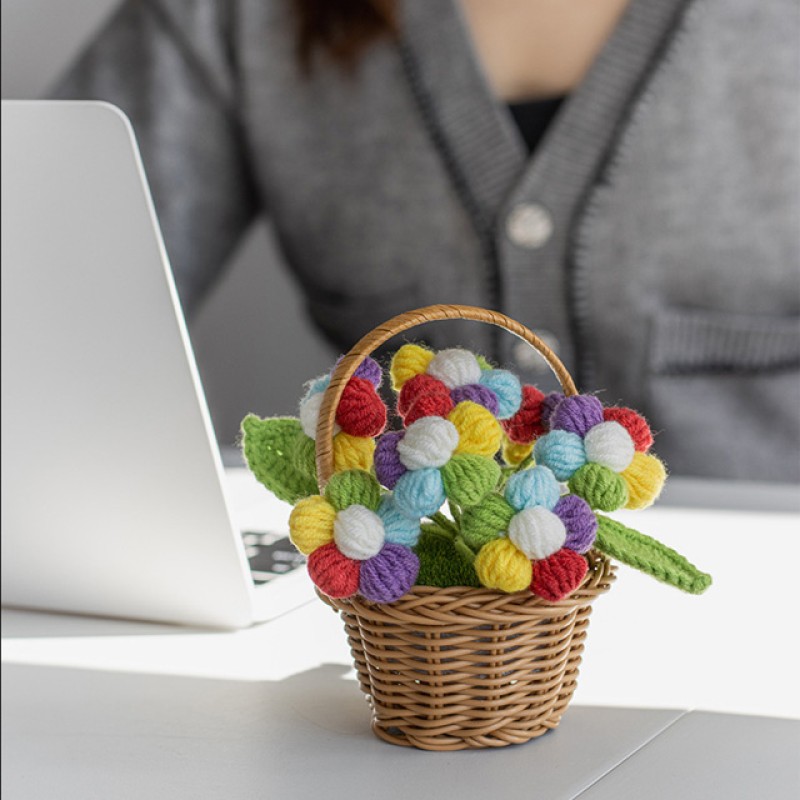 Crochet Flower Basket Manufacturer Handmade Decoration