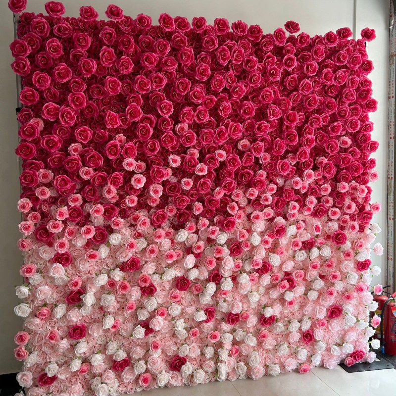 Source Supplier Gradient Artificial Flower Wall Wedding Props