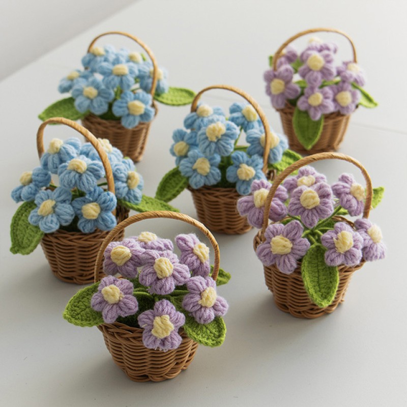 Crochet Flower Basket Manufacturer Handmade Decoration