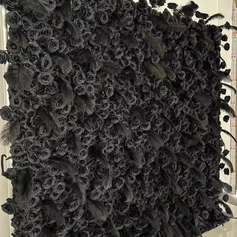 Black Artificial Flower Wall Manufacturer OEM ODM Services