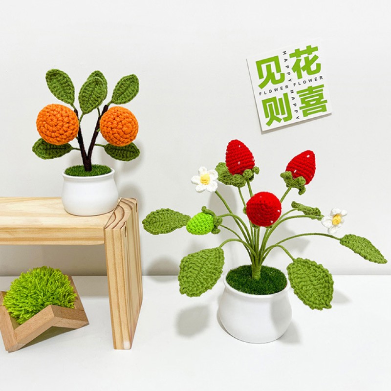 Simulation Potted Plant Manufacturer Knitted Flower