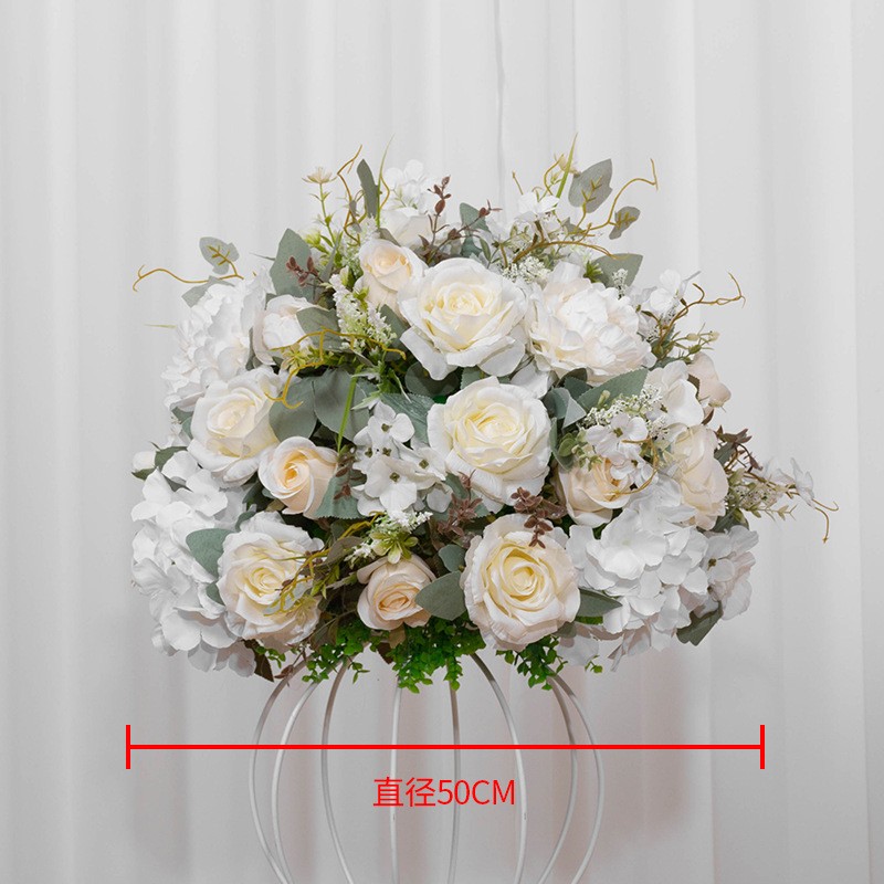 White Flower Ball Factory Route Sign Decoration