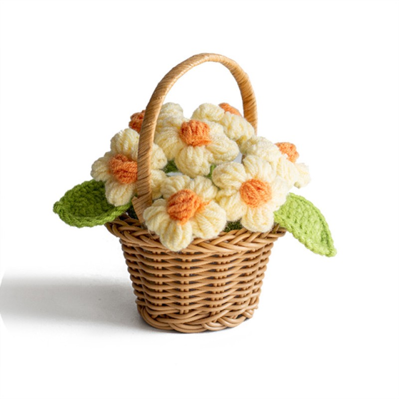 Crochet Flower Basket Manufacturer Handmade Decoration