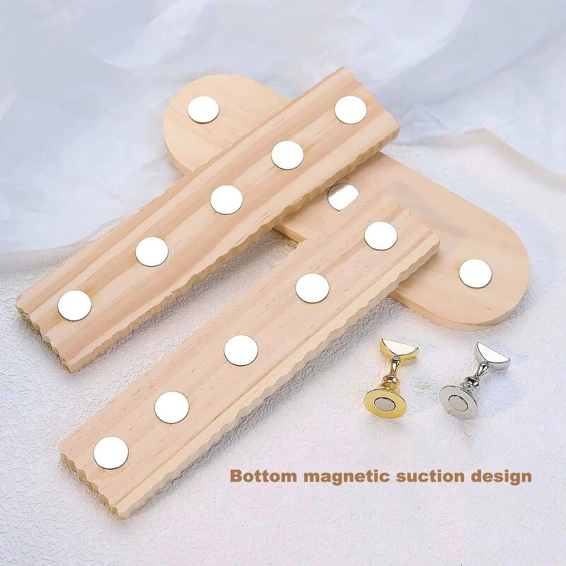 Press on Nail Display Stand - Manufacturer - New Gold Silver Wooden Base Metal Finger Support Tool