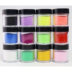 Nail Mirror Powder - Manufacturer - Mofonail Diverse Nude Acrylic Powders Hexagon Pattern Colored Nails