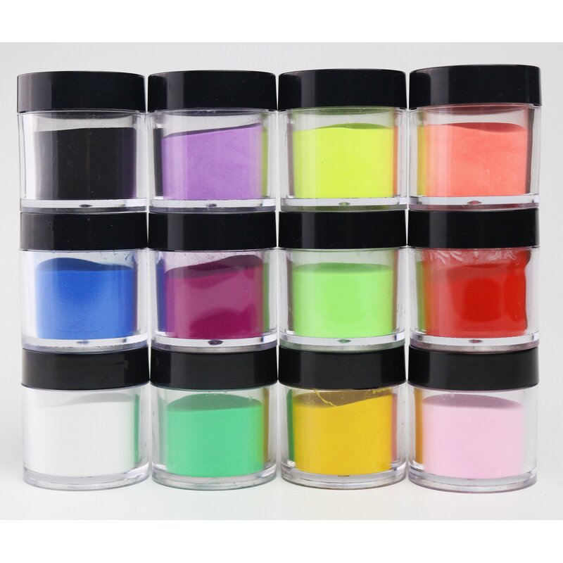 Nail Mirror Powder - Manufacturer - Mofonail Diverse Nude Acrylic Powders Hexagon Pattern Colored Nails