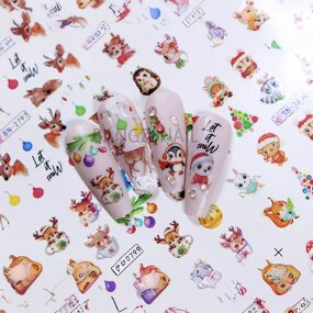 3D Nail Stickers - Manufacturer - Neiss Winter White Snowflakes 5D NFC LED Christmas French Nail Art