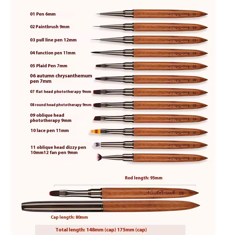 Nail Brush Set Manufacturer - Wholesale Sandalwood Handle Nylon Professional Manicure