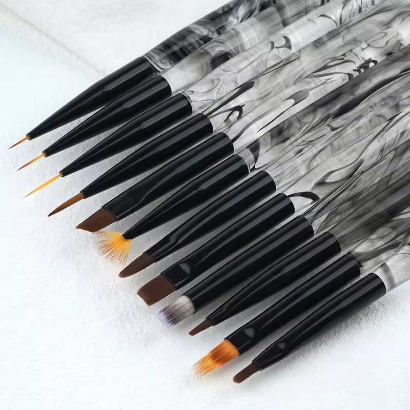 Nail Art Pen Set Manufacturer - Wholesale Dyeing Pen Set Acrylic Handle Nylon 12pcs