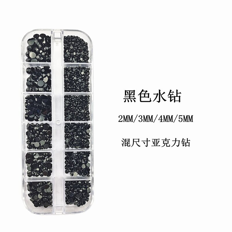 Nail Rhinestone Set Manufacturer - Hot Sale 12 Grids Factory Price Crystal Flat Back