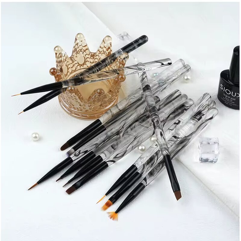 Nail Art Pen Set Manufacturer - Wholesale Dyeing Pen Set Acrylic Handle Nylon 12pcs