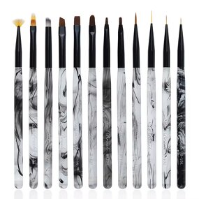 Nail Art Pen Set Manufacturer - Wholesale Dyeing Pen Set Acrylic Handle Nylon 12pcs