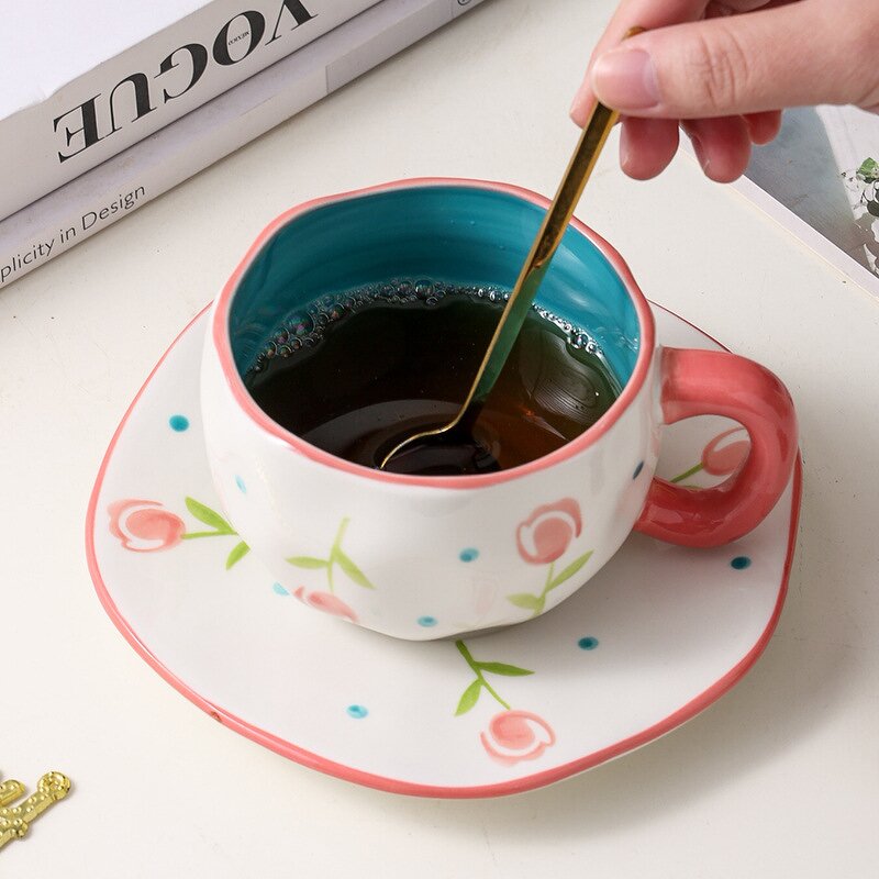 Ceramic Mug Set Manufacturer - Quick Shipment Handmade Irregular 320ml Hand Pinch