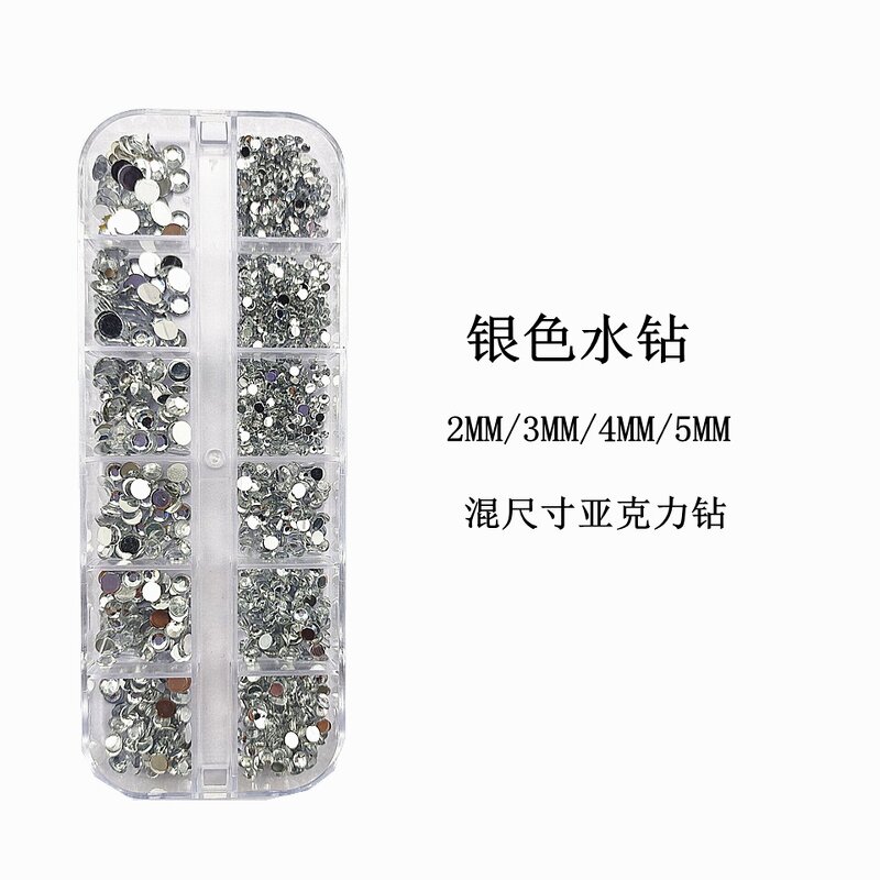 Nail Rhinestone Set Manufacturer - Hot Sale 12 Grids Factory Price Crystal Flat Back
