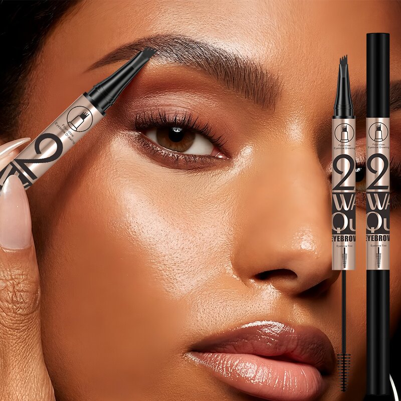 Eyebrow Pencil Manufacturer - 2-in-1 Dual-ended Tinted Brow Gel Ultra-fine Waterproof