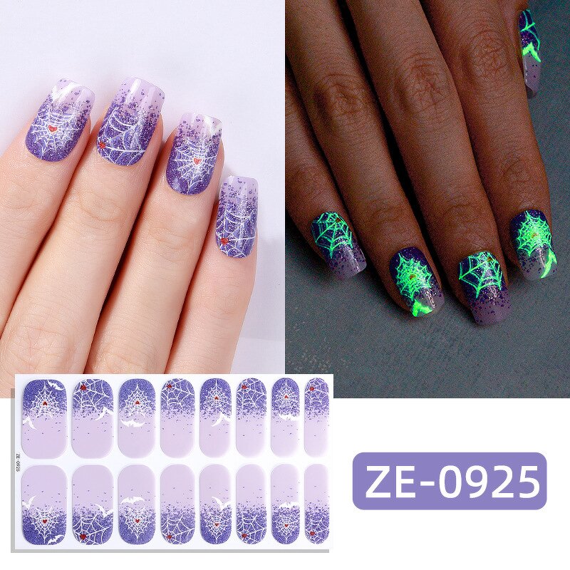 Nail Polish Stickers Manufacturer - Cute Halloween 2D Full Wrap Glow in the Dark