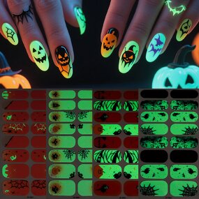 Nail Polish Stickers Manufacturer - Cute Halloween 2D Full Wrap Glow in the Dark