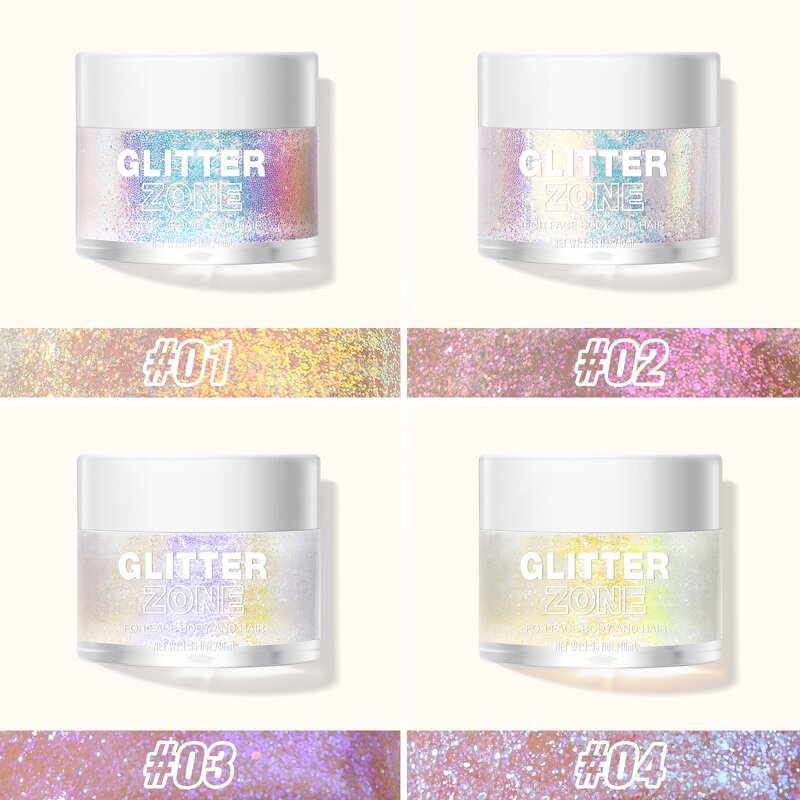 Makeup Glitter Powder Manufacturer - 4 Colors Loose Eyeshadow Gel Shimmer Jelly Highlighter