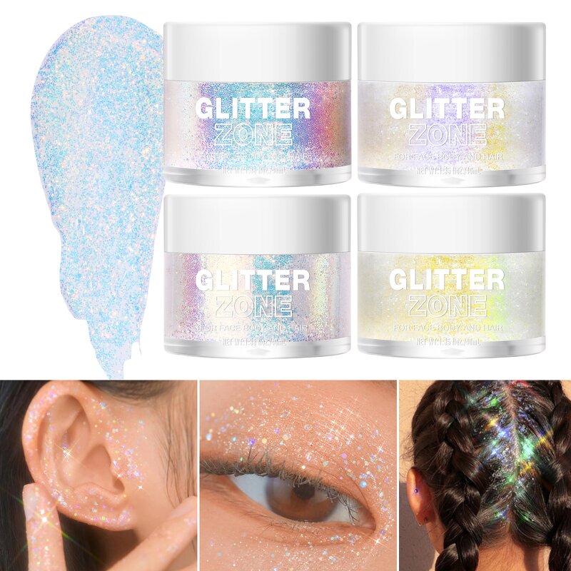 Makeup Glitter Powder Manufacturer - 4 Colors Loose Eyeshadow Gel Shimmer Jelly Highlighter