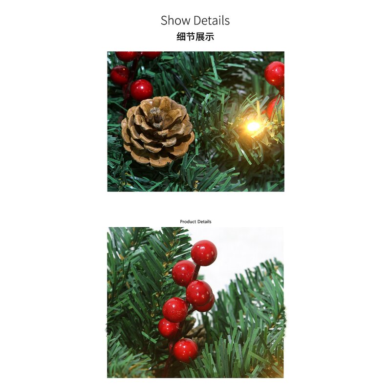 Christmas Garland Manufacturer - 2.7m Rattan LED Waterproof Artificial Pine Cone for Hanging
