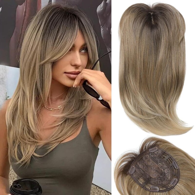 Hair Topper Manufacturer - 18 Inch Long Layered with Bangs for Thinning Hair