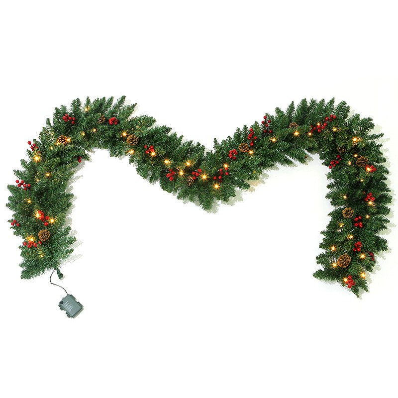 Christmas Garland Manufacturer - 2.7m Rattan LED Waterproof Artificial Pine Cone for Hanging