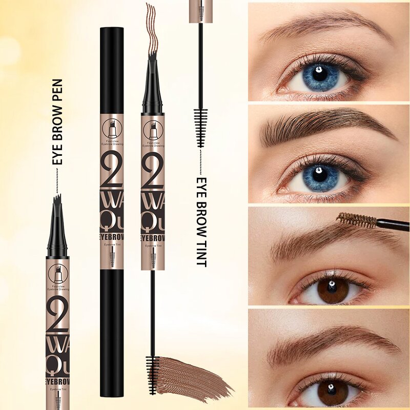 Eyebrow Pencil Manufacturer - 2-in-1 Dual-ended Tinted Brow Gel Ultra-fine Waterproof