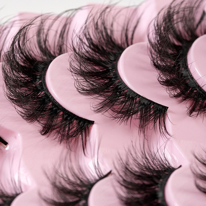 False Eyelashes Manufacturer - Curly Hick Messy Crossed Fluffy Mink Thick 3d Clusters