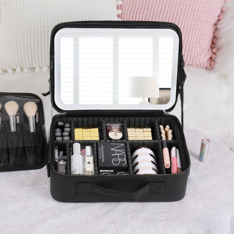 Cosmetic Bag Manufacturer - with Mirror LED Light Large-capacity Portable Storage