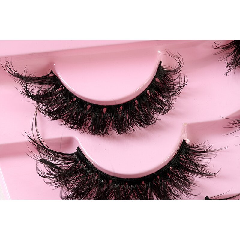 False Eyelashes Manufacturer - Curly Hick Messy Crossed Fluffy Mink Thick 3d Clusters