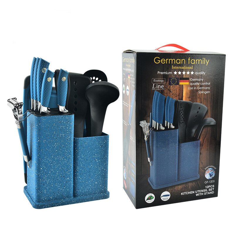 Knife Set Manufacturer - 12pcs with Block & Cutting Board Premium Forged for Kitchen