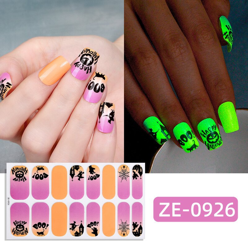 Nail Polish Stickers Manufacturer - Cute Halloween 2D Full Wrap Glow in the Dark