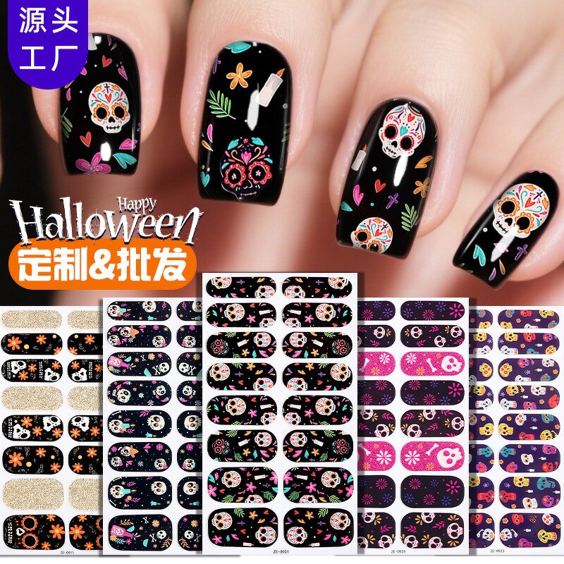 Nail Polish Stickers Manufacturer - Cute Halloween 2D Full Wrap Glow in the Dark