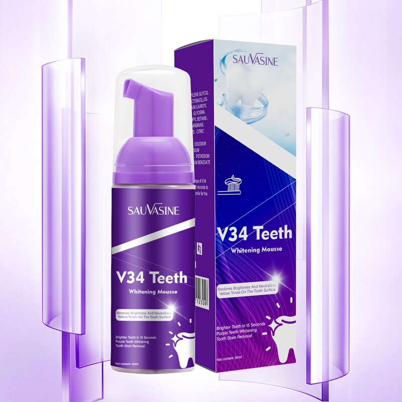 Teeth Whitening Mousse Manufacturer - OEM Natural V34 Brighter Smile Removal Yellow Stains