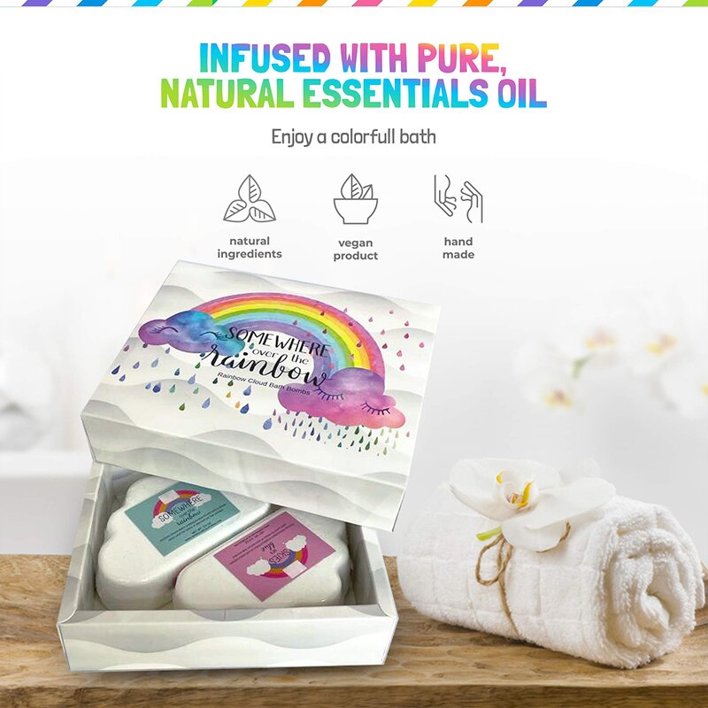 Bath Bombs Manufacturer - 2-Pieces Kids Aromatherapy Rainbow with Essential Oils