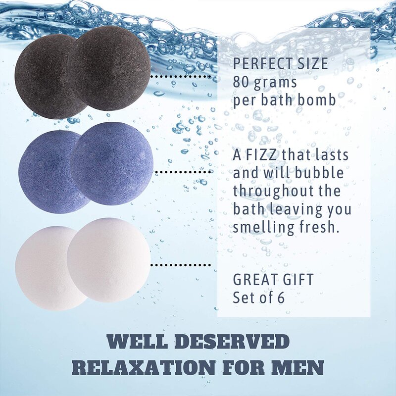 Bath Bombs Gift Set Manufacturer - Customized for Men, Relaxing Bubble Fizzies