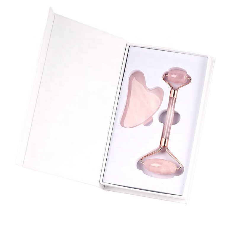 Jade Roller Set Manufacturer - Anti-Aging Rose Quartz Roller & Gua Sha