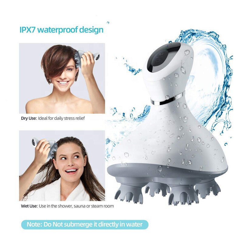 Scalp Massager Manufacturer - Hot Sales Silicone Octopus Automatic Heating Vibrating