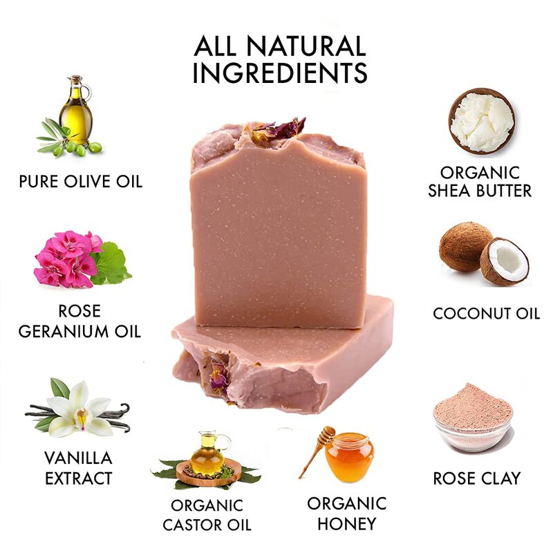 Handmade Soap Manufacturer - Rose Lavender Coffee Scented 4.3 oz Bar