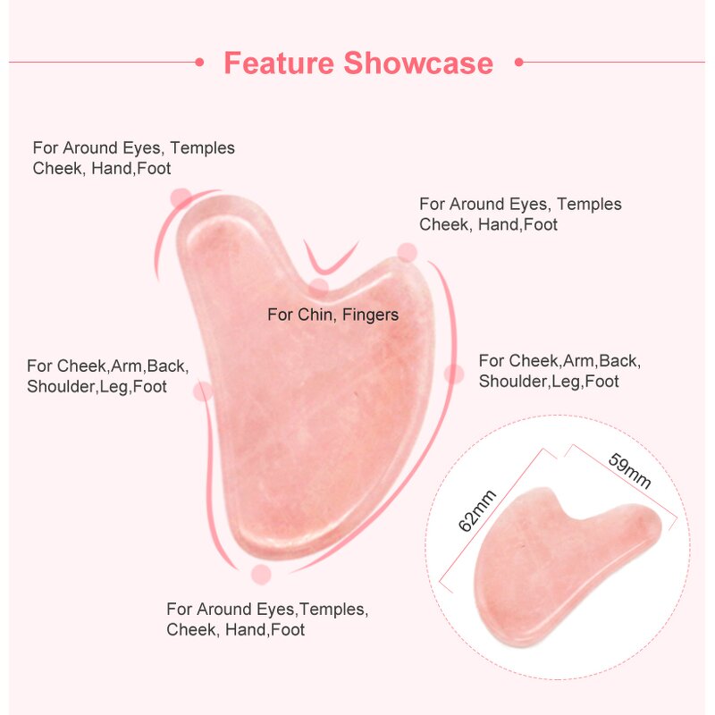 Gua Sha Tool Manufacturer - Custom Packaging, Bian Stone Natural Rose Quartz