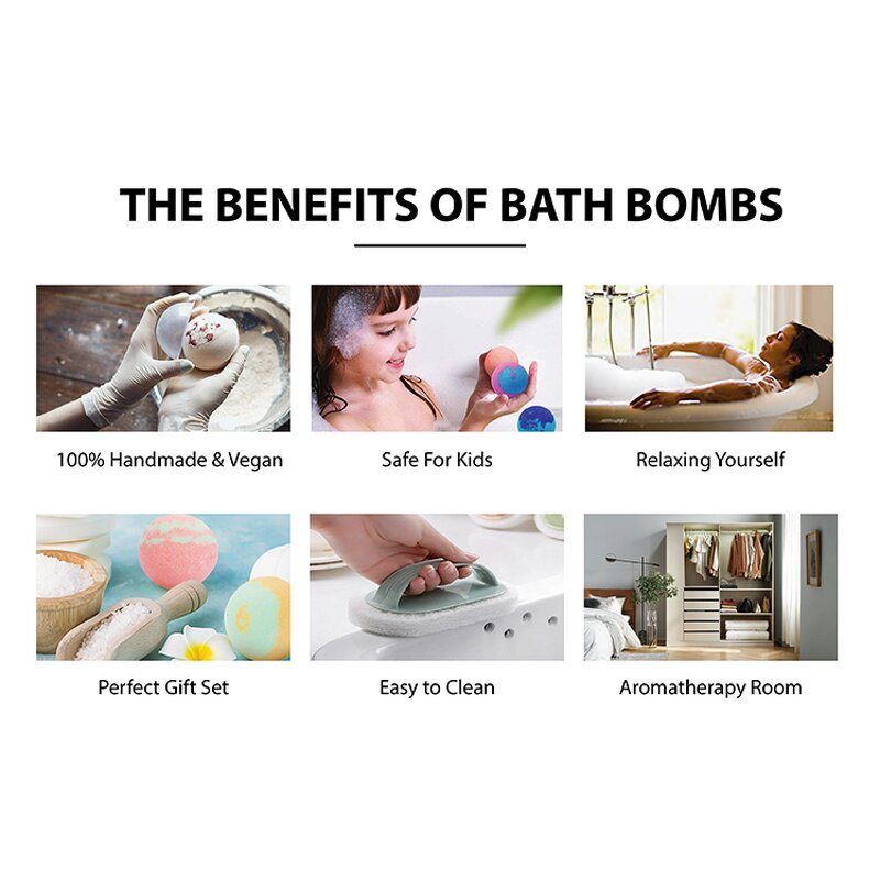 Bath Bombs Gift Set Manufacturer - 6 Pcs Natural Handmade Cute Shape