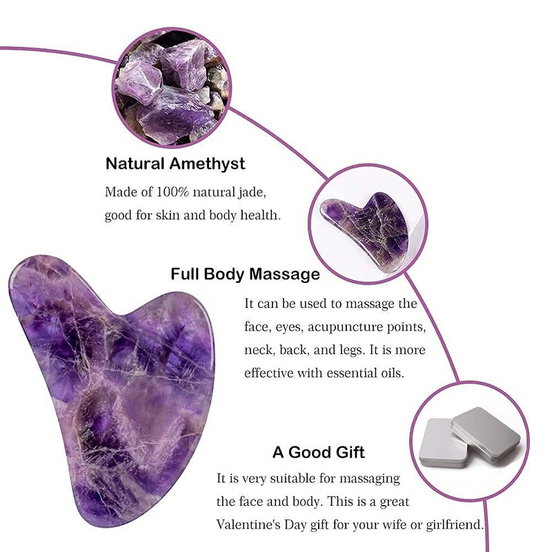 Gua Sha Board Manufacturer - Custom Packaging Natural Purple Jade Amethyst
